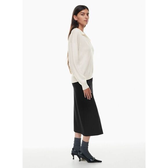 Wilfred Clara Sweater Relaxed merino wool polo sweater Ivory 2XS - Picture 3 of 14